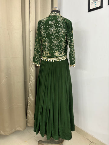 Green designer dress