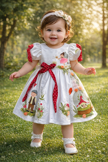 Hand painted birthday dress for baby Girl
