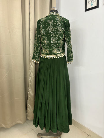 Green designer dress