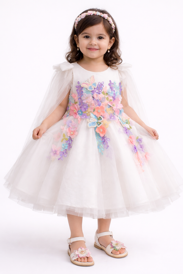 Beautiful White colour Handwork Dress