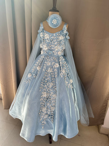 Birthday Dress Gown in Elsa Blue colour