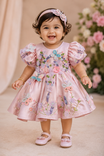 Pink Hand Crafted Birthday Dress