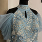 Blue Handmade Mother Daughter Dress Set