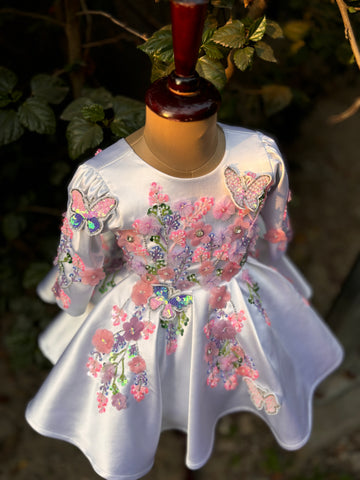 White Hand Crafted Emblished Dress