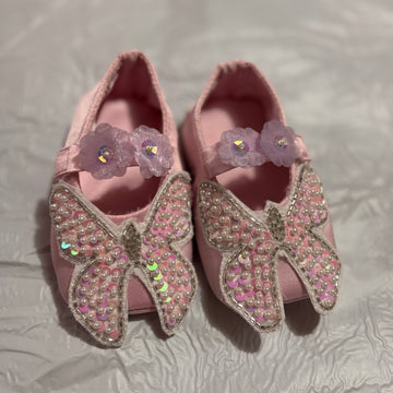 Hand made beautiful baby shoes of soft fabric