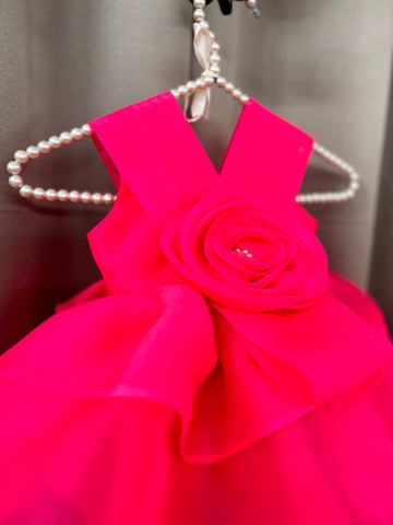 Pink Flower Organza Dress