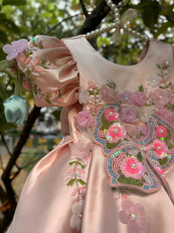 Peach Big Butterfly Dress