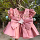 Beautiful Peach Pink Dress with 3D Butterfly