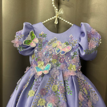 Lavender Hand Crafted Dress