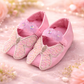 Hand made beautiful baby shoes of soft fabric
