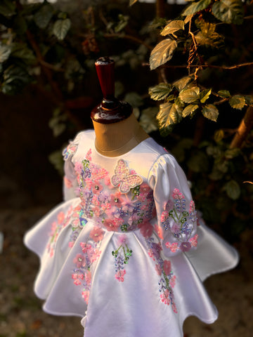 White Hand Crafted Emblished Dress