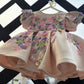 Peach Butterfly Embroidered Satin Dress for Baby Girls