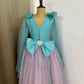 Blue and Pink Hand Crafted Baby Dress
