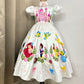 Handpainted white beautiful birthday dress for baby Girl