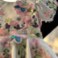 Beautiful white colour handwork  butterfly birthday dress