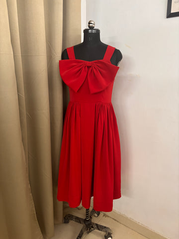 Red Bow Style Dress for women