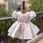 White Handmade Tulip Sleeves Dress