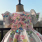 White Multi Color Handmade Dress