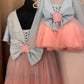 Dual Tone Handmade Mother Daughter Dress Set