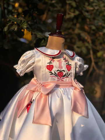 White Embroidered Collared Dress