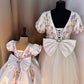White Handmade Mother Daughter Combo Dress