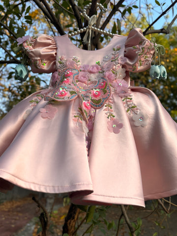 Peach Big Butterfly Dress