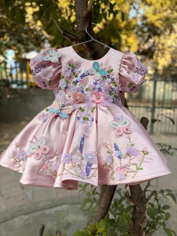 Pink Hand Crafted Birthday Dress