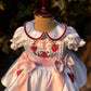 White Embroidered Collared Dress