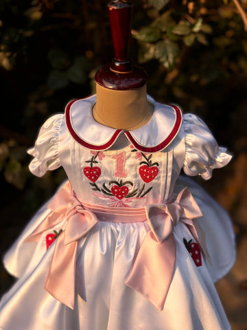 White Embroidered Collared Dress