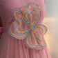 Pink 3 D Butterfly Handcrafted Dress for Women