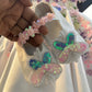 Beautiful white colour handwork  butterfly birthday dress