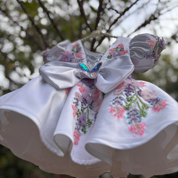 White Handmade Emblished Dress