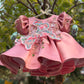 Beautiful Peach Pink Dress with 3D Butterfly