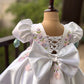 White Handmade Tulip Sleeves Dress