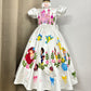 Handpainted white beautiful birthday dress for baby Girl