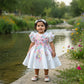 White Multi Color Handmade Dress