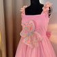Pink 3 D Butterfly Handcrafted Dress for Women