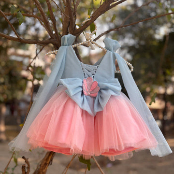 Dual Tone Handmade Mother Daughter Dress Set