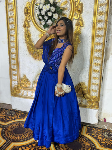 Blue smart party wear dress