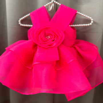 Pink Flower Organza Dress