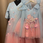 Dual Tone Handmade Mother Daughter Dress Set