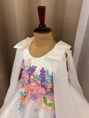 Beautiful White colour Handwork Dress
