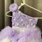 Lavender Hand Crafted One Shoulder Dress