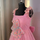 Pink 3 D Butterfly Handcrafted Dress for Women