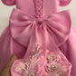 Pink Satin Organza Hand Crafted Dress