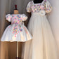White Handmade Mother Daughter Combo Dress