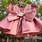 Beautiful Peach Pink Dress with 3D Butterfly