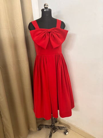 Red Bow Style Dress for women