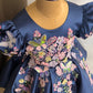 Blue Handmade Dress – Floral Embroidered Butterfly Party/Birthday Dress for Girls