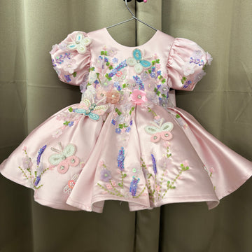 Pink Hand Crafted Birthday Dress